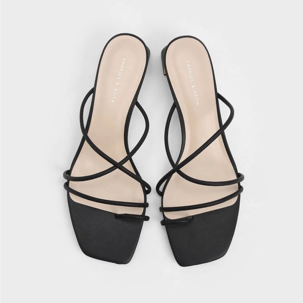 Charles & Keith Strappy Sandals - Black, Size 6